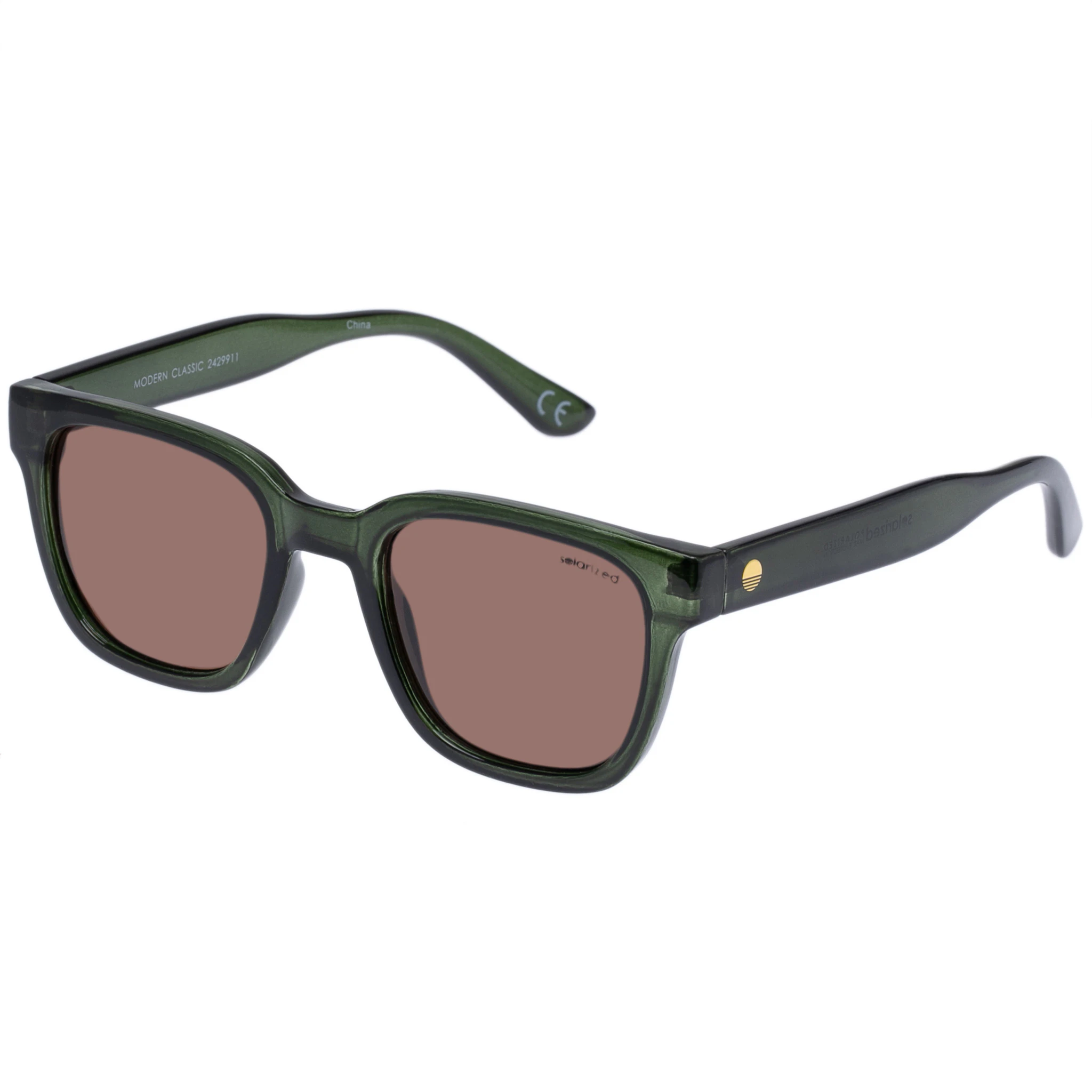 Solarized Uni-Sex Modern Classic Khaki D-Frame Sunglasses