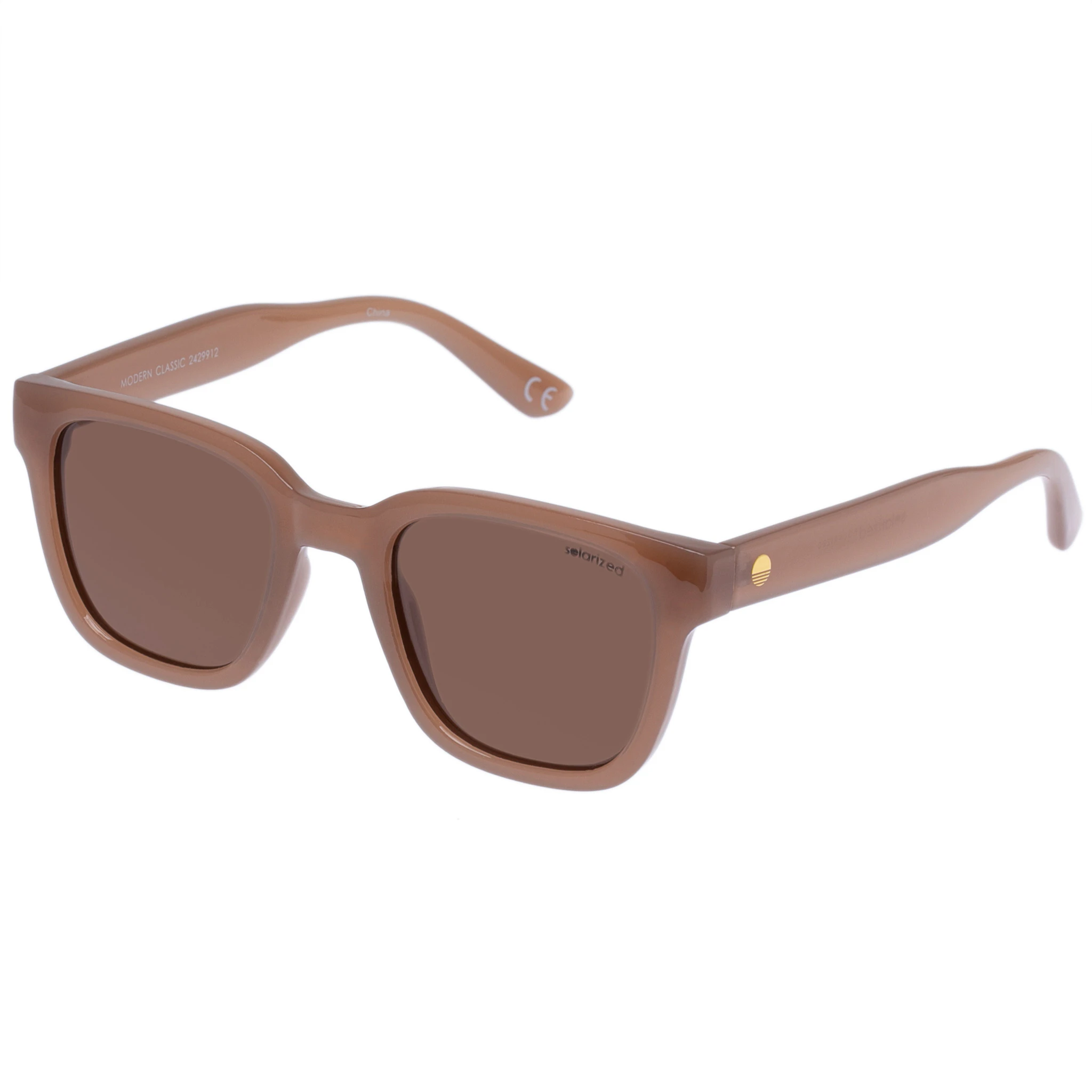 Solarized Uni-Sex Modern Classic Fawn D-Frame Sunglasses