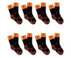 8 Pair Bonds Explorer Tough Work Crew Men Orange Thick Cotton Socks SYNJ2W Bulk