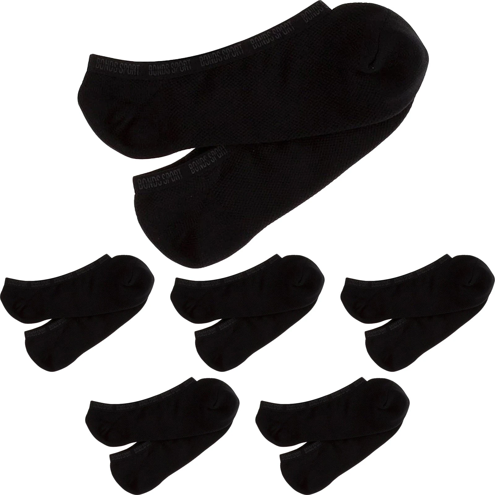 6 Pair Bonds Sport Mesh Footlet Mens Black Low Cut No Show Socks SYRU2N Bulk