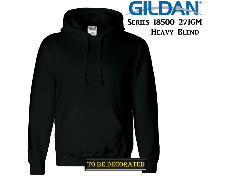 Gildan Black Hoodie Heavy Blend Basic Hooded Sweat Sweater Big Mens S -5XL