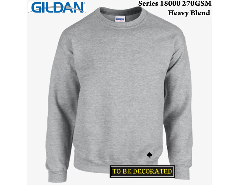 Gildan Sport Grey Heavy Blend Sweat Sweater Jumper Sweatshirt Mens