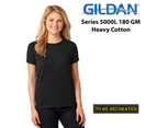 Gildan Female Ladies Womens Heavy Cotton Basic Black T-Shirt Tee Tops