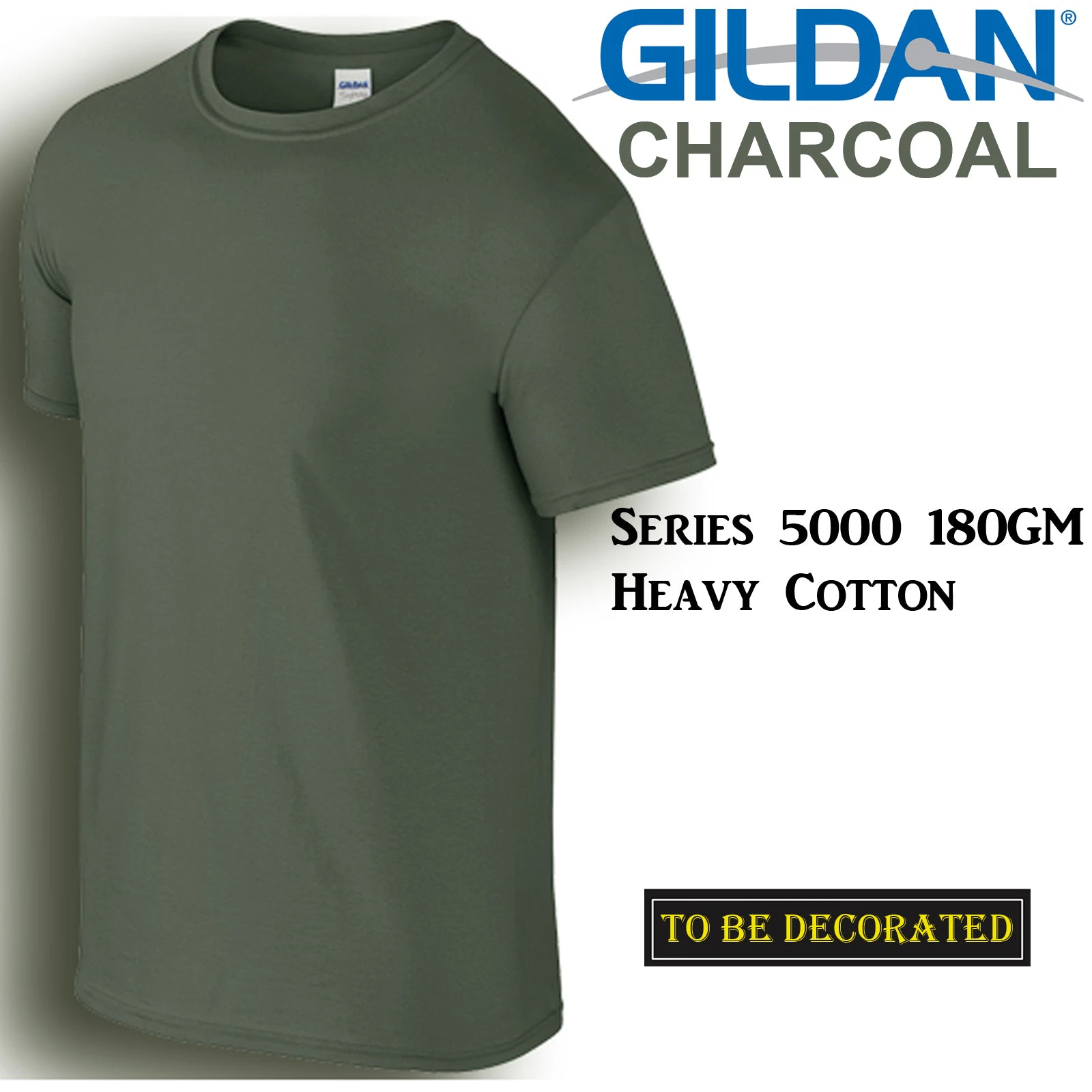 Gildan T-SHIRT Charcoal basic tee S-5XL Small Big Men's Heavy Cotton