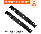 2pcs Replacement Lawn Mower Toothed Blades Aluminum Alloy Set Fits For John Deere Using 7 Point Star Centre Mower Accessories