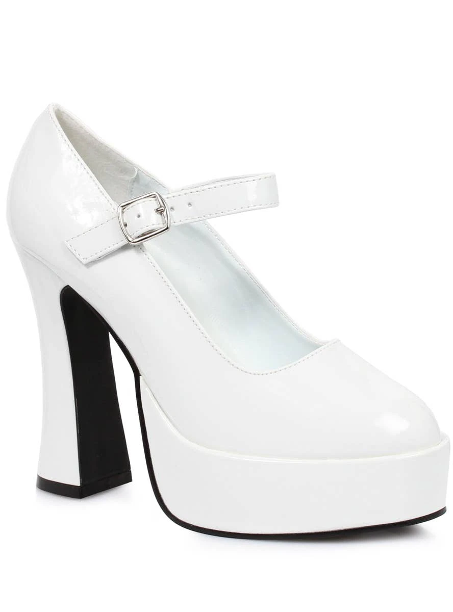 White High Heel Platform Adult Shoes