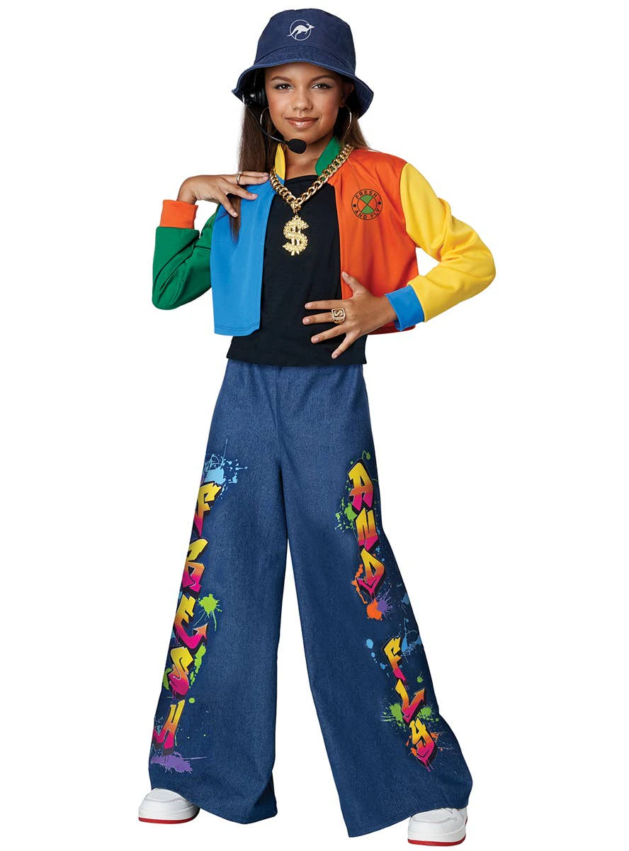 Hip Hop Superstar Girls 90s Dress Up Costume Girls