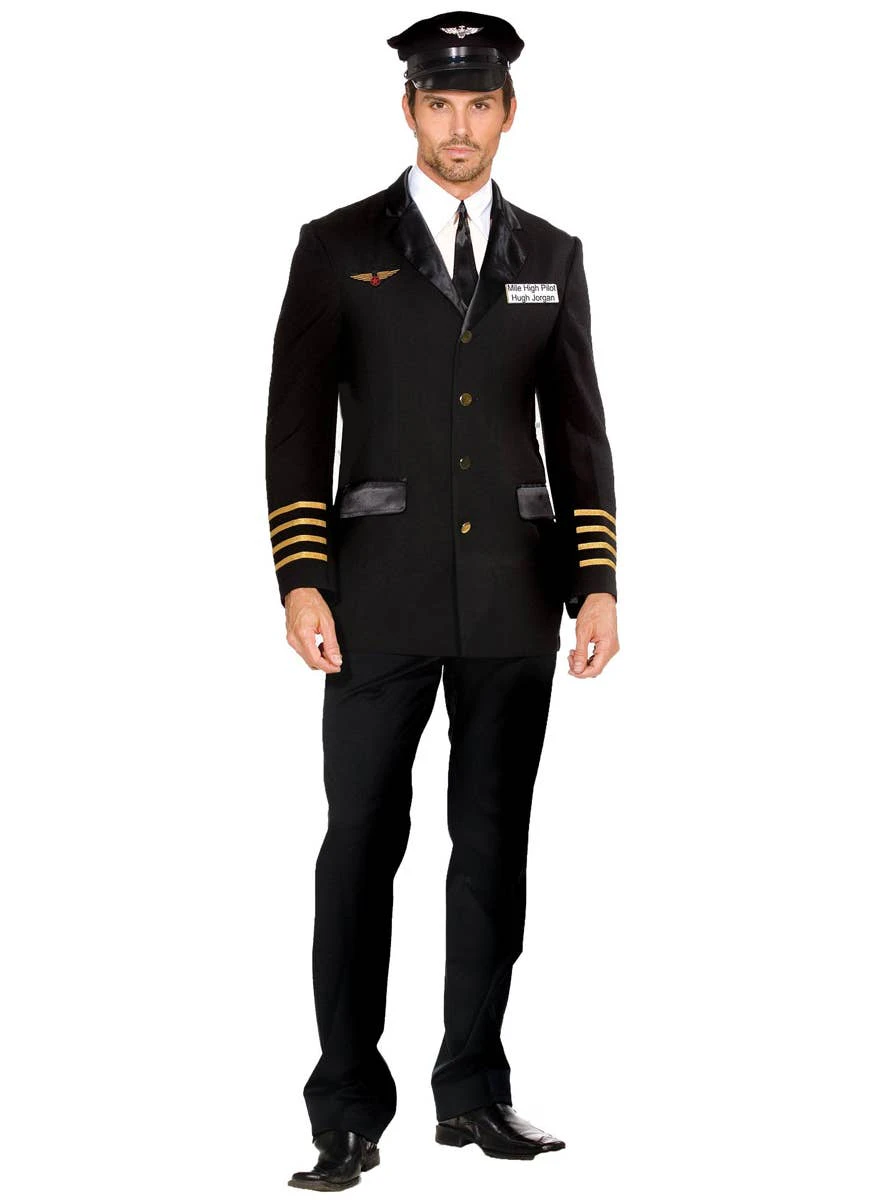 Mile High Hugh Mens Pilot Dress Up Costume Mens