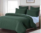 CleverPolly Premium Waffle Microfibre Quilt Cover Set - Green