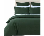 CleverPolly Premium Waffle Microfibre Quilt Cover Set - Green