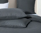 CleverPolly Premium Waffle Microfibre Quilt Cover Set - Dark Grey