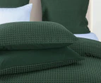 CleverPolly Premium Waffle Microfibre Quilt Cover Set - Green