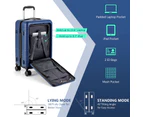 Costway 38L Lightweight Luggage Trolley Travel Suitcase Height Adjustable w/TSA Locker&USB Port Dark Blue