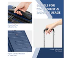 Costway 38L Lightweight Luggage Trolley Travel Suitcase Height Adjustable w/TSA Locker&USB Port Dark Blue