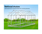 ALFORDSON Greenhouse Aluminium Polycarbonate Garden Storage Shed 4.4x2.4x2.1M