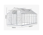 ALFORDSON Greenhouse Aluminium Polycarbonate Garden Storage Shed 4.4x2.4x2.1M