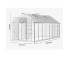 ALFORDSON Greenhouse Aluminium Polycarbonate Garden Storage Shed 5.1x2.4x2.1M