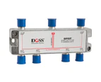 DOSS SP6F  6 Way 'F' Splitter or Combiner DC Pass Through 2.4Ghz   High Quality Satellite & Cable Compatible 75&Omega; Splitters In Zinc Diecast