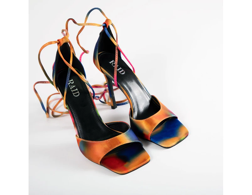 RAID Dawson Strappy Heel in Orange Multi