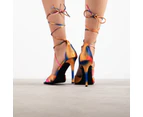 RAID Dawson Strappy Heel in Orange Multi