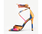 RAID Dawson Strappy Heel in Orange Multi