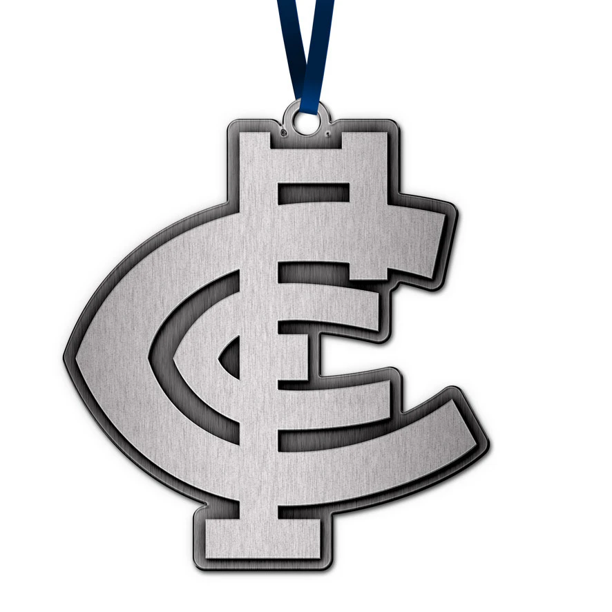 Official AFL Carlton Blues 3D Metal Logo Christmas Ornament