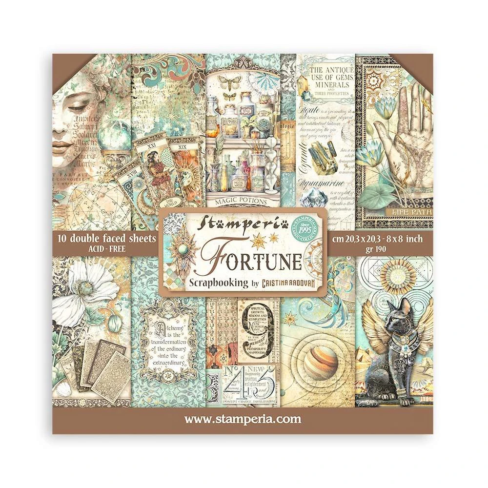 Stamperia Double-Sided Paper Pad 8"x 8" 10/Pkg - Fortune*