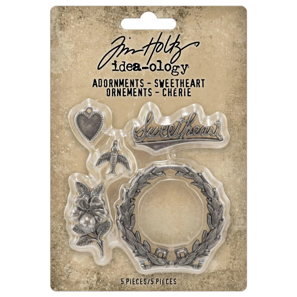 Tim Holtz Idea-ology Adornments Sweetheart 5 Pieces