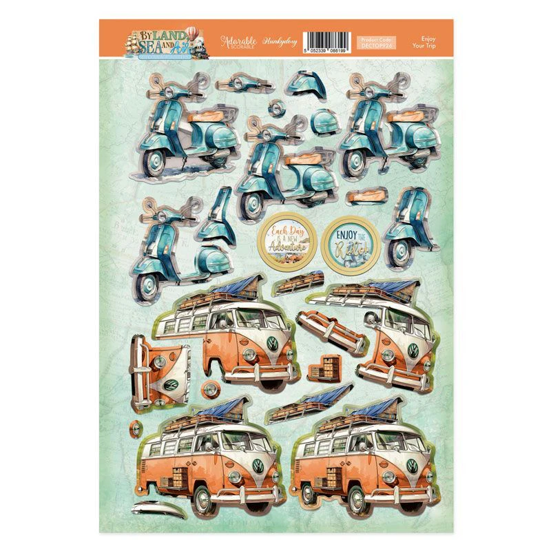 Hunkydory Enjoy Your Trip Decoupage Topper Sheet