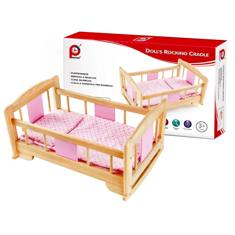 Dolls Rocking Cradle Wooden Toy