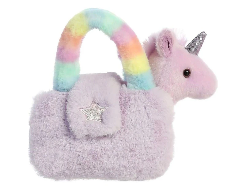 Cotton Candy - Fancy Pals Unicorn In Purple Plush Bag