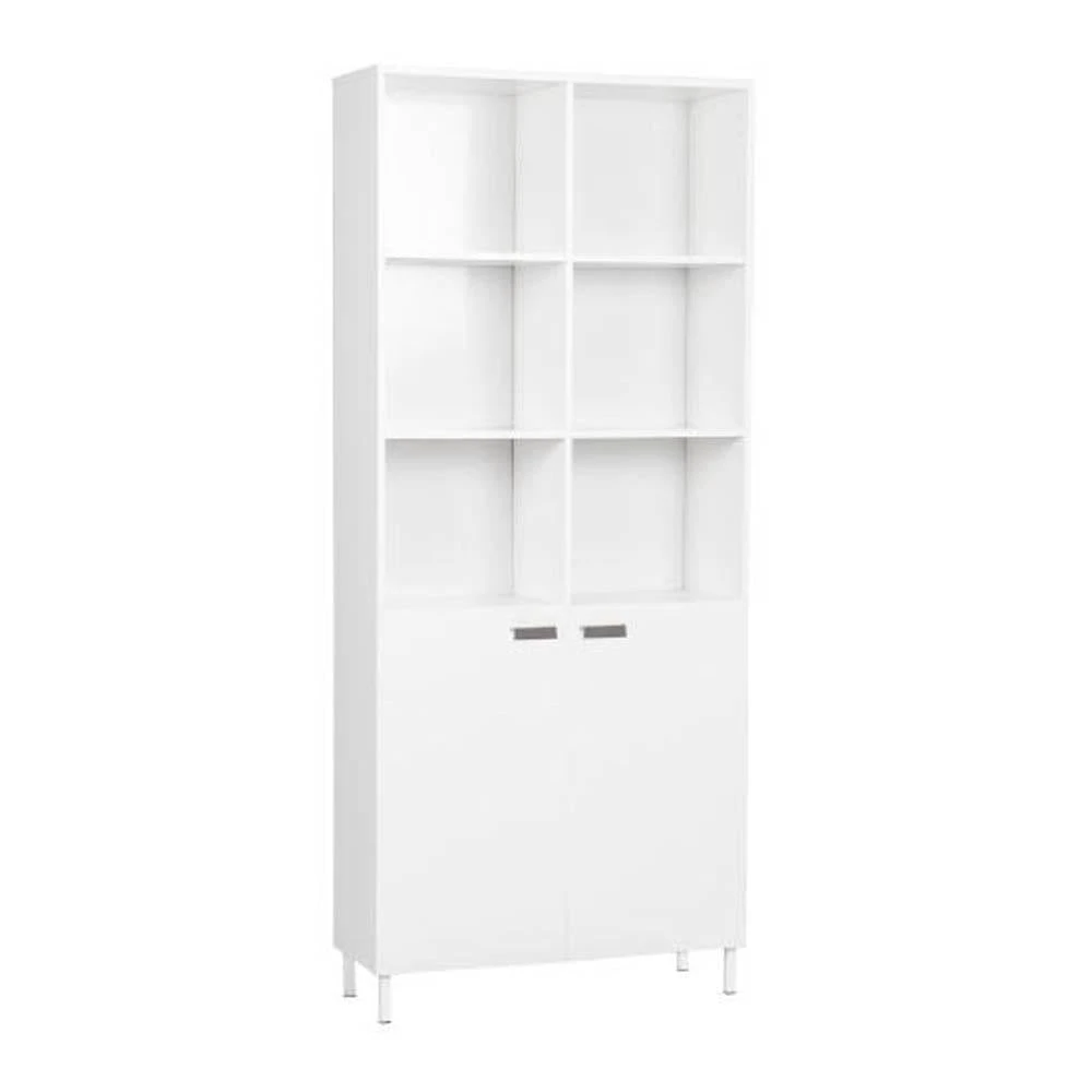 Maestro Furniture Ashley Collection 10-Cube Display Bookcase With 2-Doors - White