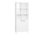 Maestro Furniture Ashley Collection 10-Cube Display Bookcase With 2-Doors - White