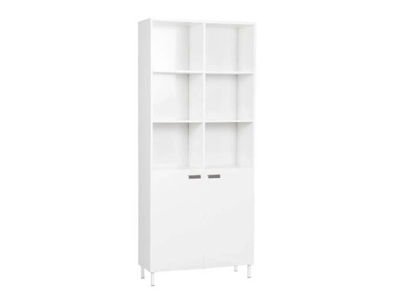 Maestro Furniture Ashley Collection 10-Cube Display Bookcase With 2-Doors - White