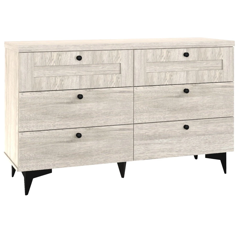 Miyake Wooden Chest Of 6-Drawers Dresser Storage Cabinet - Urban Snow