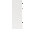 Liberty Modern Wooden Chest Of 5-Drawers Tallboy Storage Cabinet - White
