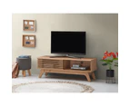 Design Square Camille Wooden Lowline Entertainment Unit TV Stand 120cm W/ 1-Door - Oak