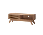 Design Square Camille Wooden Lowline Entertainment Unit TV Stand 120cm W/ 1-Door - Oak