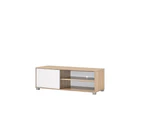 Design Square Aubree Compact TV Stand Entertainment Unit W/ 1-Door 120cm - Oak.White