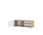 Design Square Aubree Compact TV Stand Entertainment Unit W/ 1-Door 120cm - Oak.White