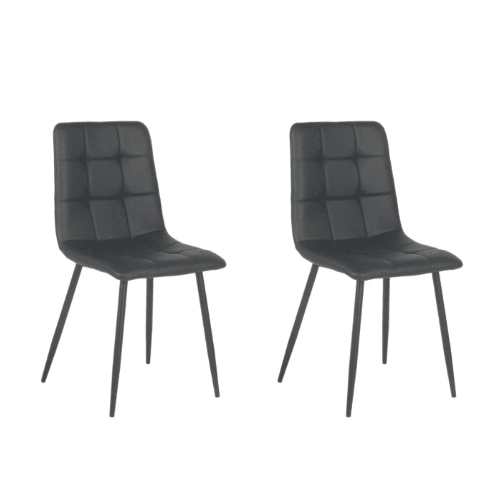 Raimon Furniture Set Of 2 Cristo Modern Ultrasuede Fabric Kitchen Dining Chair - Black