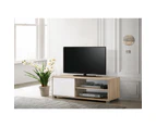 Design Square Aubree Compact TV Stand Entertainment Unit W/ 1-Door 120cm - Oak.White