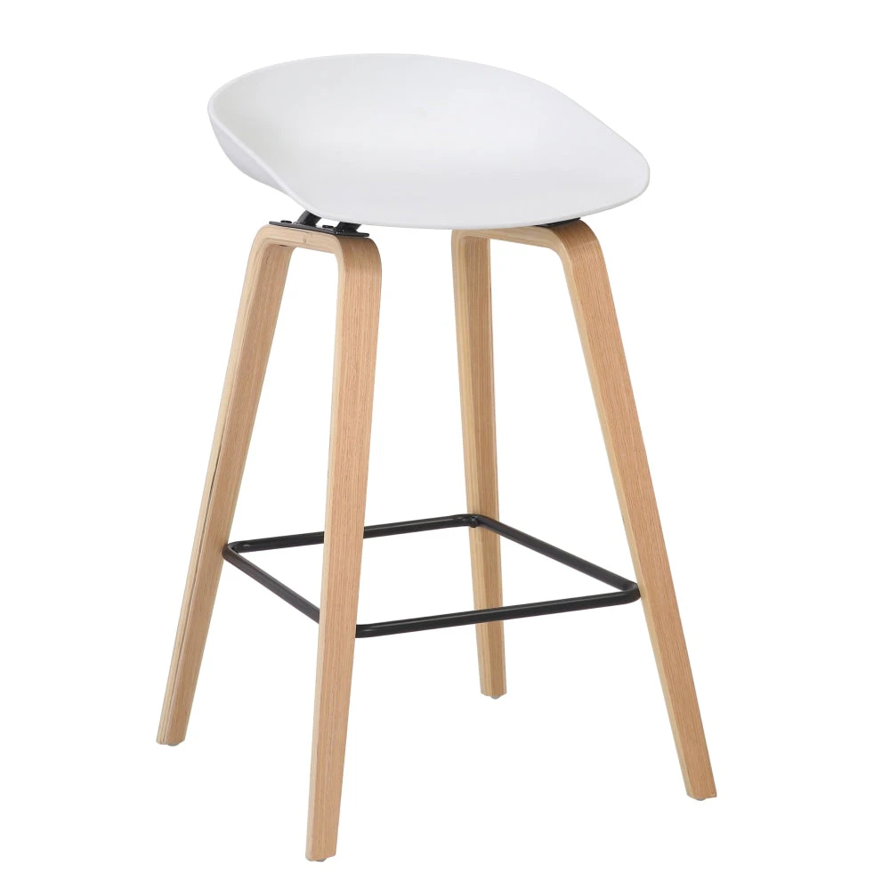 Calla Scandinavian Kitchen Counter Bar Stool 72cm - White