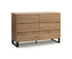 Design Square Boris Wooden Chest Of Drawers Dresser Storage Cabinet - Oak/Black