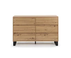 Design Square Boris Wooden Chest Of Drawers Dresser Storage Cabinet - Oak/Black