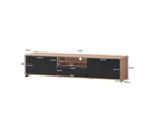 Londyn TV Stand Entertainment Unit W/ 2-Doors 1-Drawer - Oak/Black