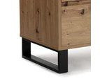 Design Square Boris Wooden Chest Of Drawers Dresser Storage Cabinet - Oak/Black