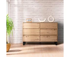 Design Square Boris Wooden Chest Of Drawers Dresser Storage Cabinet - Oak/Black