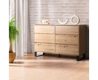 Design Square Boris Wooden Chest Of Drawers Dresser Storage Cabinet - Oak/Black