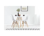 Eames Replica Wooden round Kitchen Dining Table 80cm - White